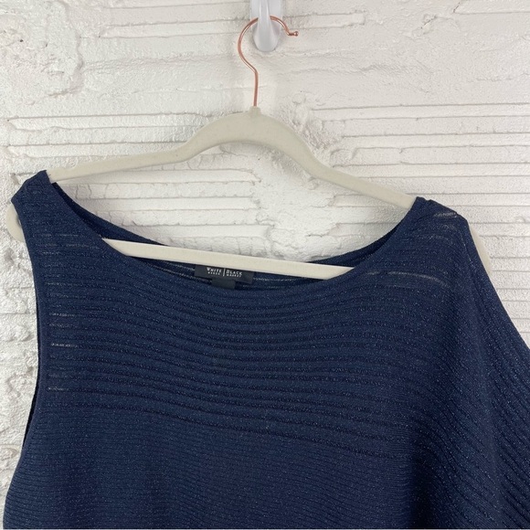 White House Black Market Asymmetric Drape Sleeve Shimmer Sweater Size M - Picture 5 of 16